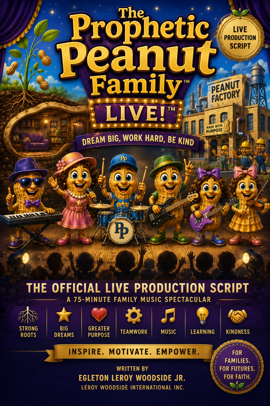Official Prophetic Peanut Family LIVE production script artwork